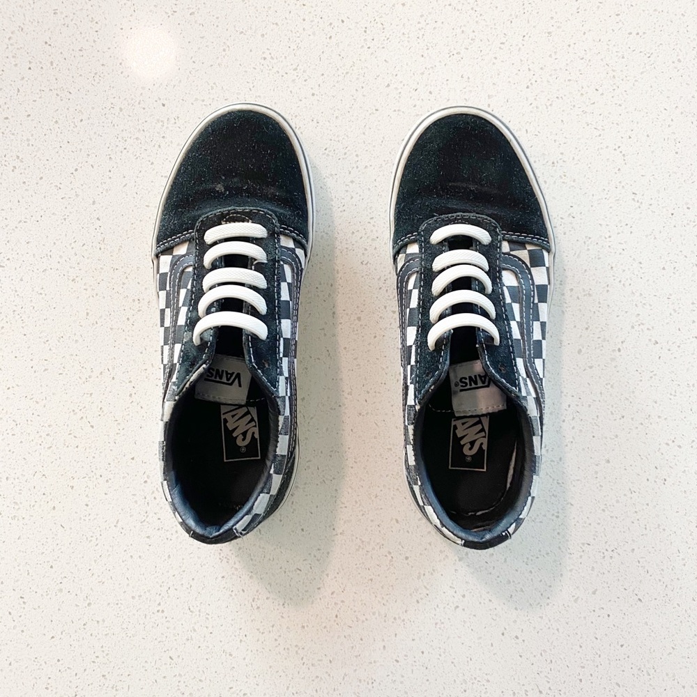 Vans Kids Black and White Checkered Sneakers